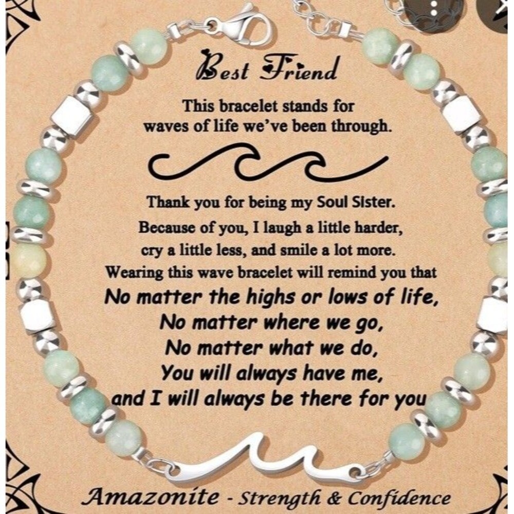 Joy Cuff Best Friend Moonstone /Amazonite Bracelet, Colorful Beads Bracelet